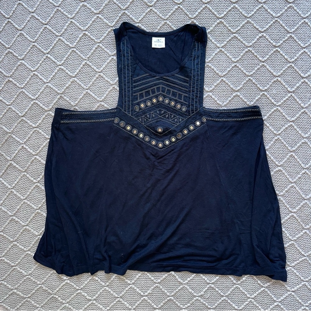 O'Neill Navy Blue Embellished Racerback Tank Top